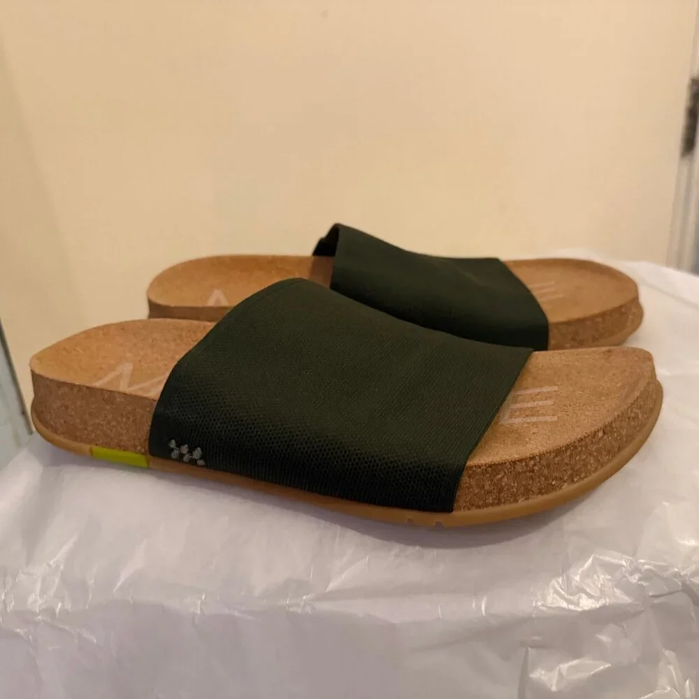 Message Shaw Classic Slide Gwyneth Paltrow olive slip-on cork sandals sz 40 - Picture 4 of 8
